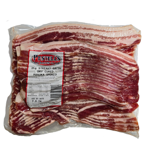 BACON STREAKY 1kg PESTELLS
