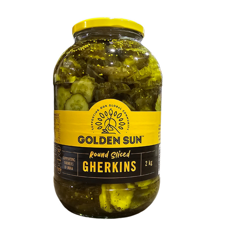 GHERKINS ROUND SLICED BREAD & BUTTER 2KG GOLDEN SUN