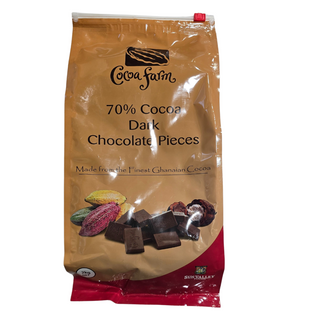 CHOCOLATE COUVERTURE DARK 70% GHANA PIECES 2KG COCOA FARM