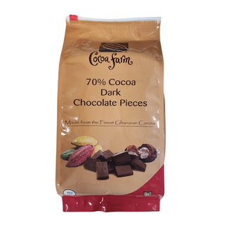 CHOCOLATE COUVERTURE DARK 70% GHANA PIECES 2KG COCOA FARM