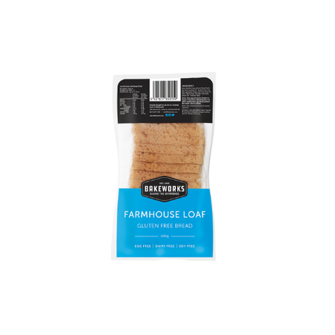 BREAD GLUTEN FREE FARMHOUSE PLAIN LOAF 400g BAKEWORKS