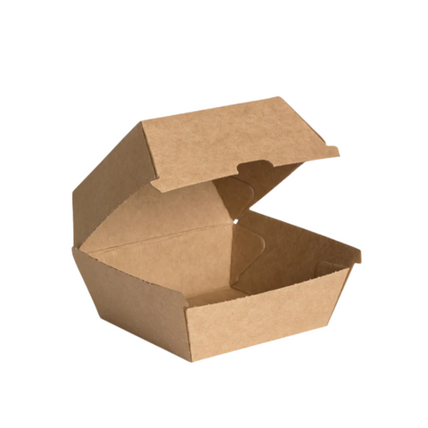 KRAFT BURGER BOX CARTON (250 UNITS) ECOWARE