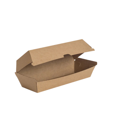 KRAFT HOT DOG BOX - DIVIDABLE (50 PER SLEEVE) ECOWARE