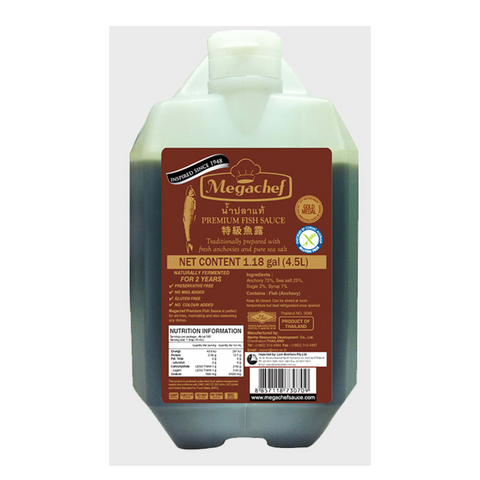 FISH SAUCE PREMIUM GLUTEN FREE 4.5 LITRE MEGACHEF