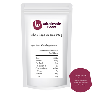 PEPPERCORNS WHITE DRIED 500g