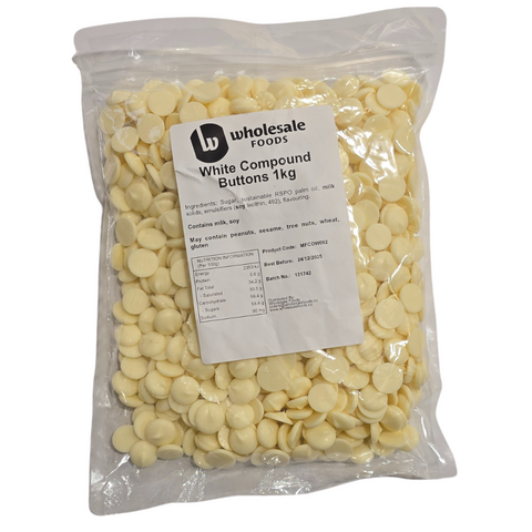CHOCOLATE COMPOUND WHITE BUTTONS 1KG