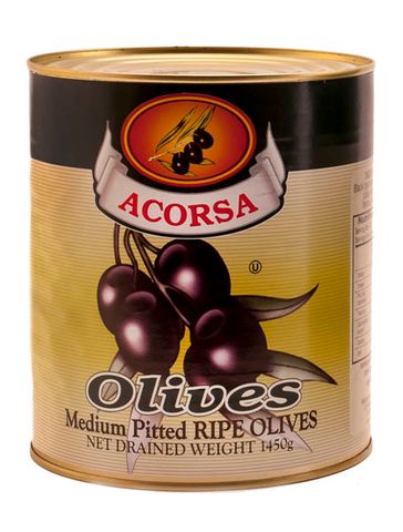 OLIVES BLACK PITTED A10 (1.56kg NET DR WEIGHT)