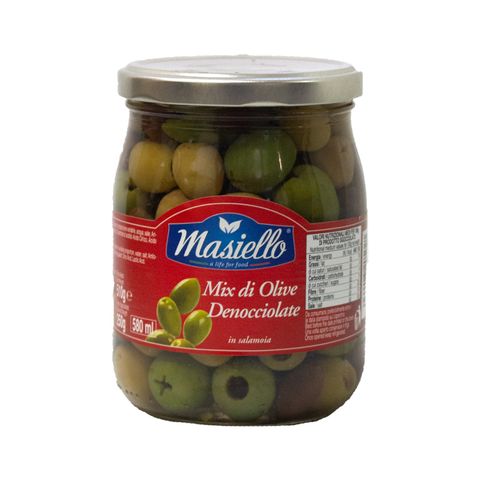 **OLIVES MIXED GREEN PITTED 580ml JAR