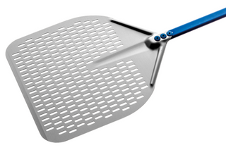 ALUMINUM RECTANGULAR PERFORATED PIZZA PEEL 36X36 CM