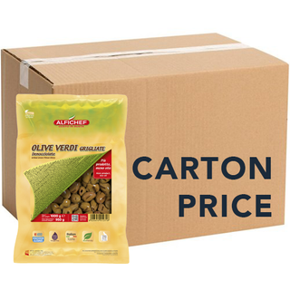 GRILLED PITTED GREEN OLIVES 1kg pouch