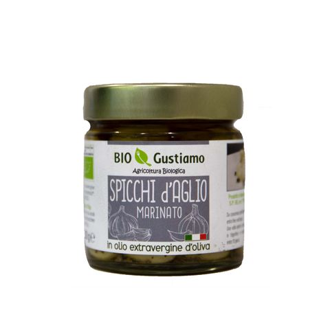 ORGANIC GARLIC MARINATED IN EVO OIL 190g JAR