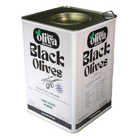 BLACK OLIVES PITTED COLOSSAL (121/140) 10Kg D/W TIN
