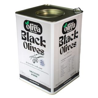 **BLACK OLIVES PITTED COLOSSAL (121/140) 10Kg D/W TIN