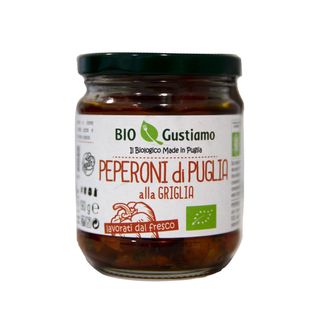 ORGANIC GRILLED PEPPERS IN OIL 190g JAR