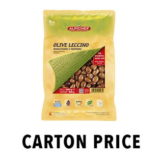 **PITTED LECCINO OLIVES MARINATED 1kg pouch