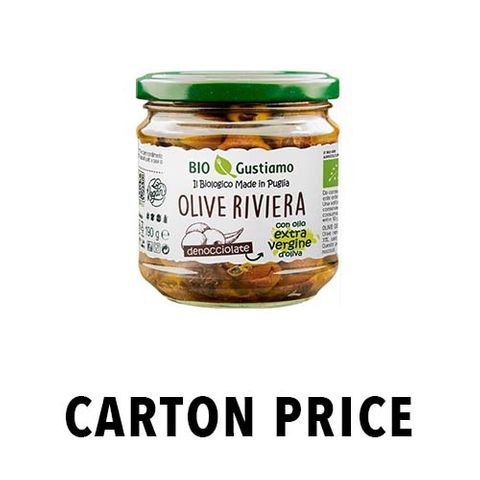 ORGANIC OLIVES BLACK PITTED IN EVO OIL 190g JAR