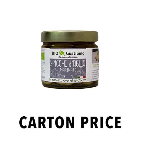 ORGANIC GARLIC MARINATED IN EVO OIL 190g JAR