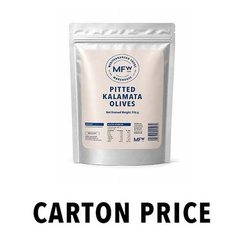 KALAMATA STYLE OLIVES PITTED in Pouch (NDW 936g)