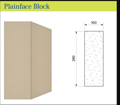 SANDSTONE PLAINFACE 290X660X100 BRUHN L/STONE