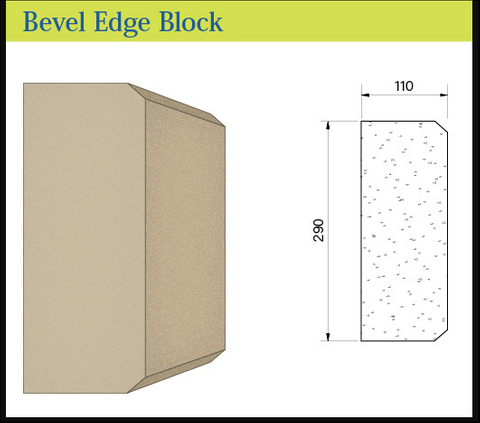 SANDSTONE PLAINFACE BEVEL EDGE 290X660X100