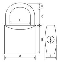 PADLOCK BRASS SECURITY 20mm