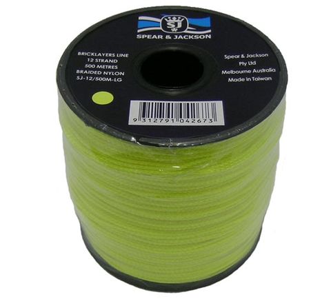 S&J BRICKLINE 500MT FLURO LIME GREEN