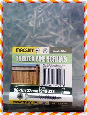 SCREWS EXTERNAL GALVANISED 8gx32MM(1000)