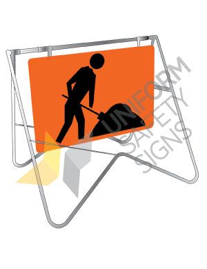 SIGN SYMBOLIC WORKER SWING STAND & SIGN