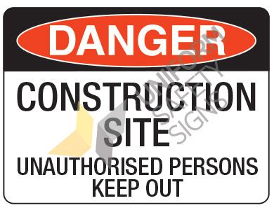 SIGN DANGER CONST SITE CORFLUTE