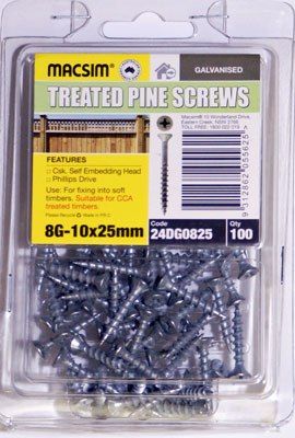 SCREWS EXTERNAL GALVANISED 8g X 57MM