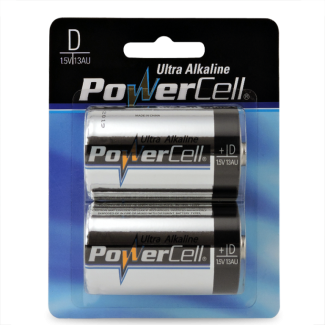 BATTERY POWERCELL ALK D SIZE- 2 PER PACK
