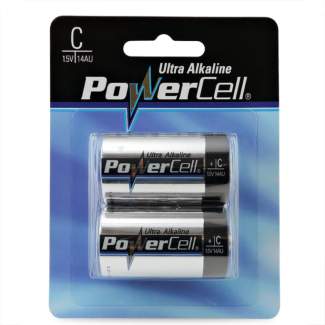 BATTERY POWERCELL ALK C SIZE- 2 PER PACK