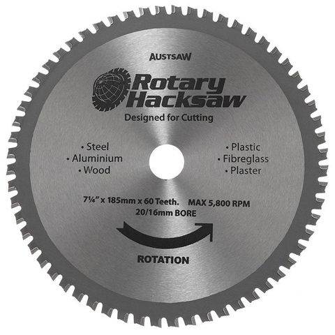 ROTARY HACKSAW BLADE 185 X 20/16 X 60T