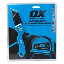 OX TRADE TAPE MEASURE 8M + FOLDING KNIFE