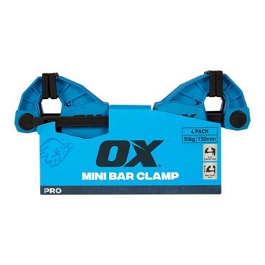 OX PRO MINI BAR CLAMP 50KG 4PK 150MM