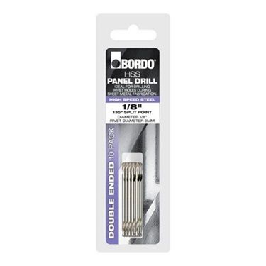 BORD DOUBLE ENDED DRILL 1/8" 10PK