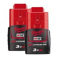 MILWAUKEE M12 3AH BATTERY TWIN PACK