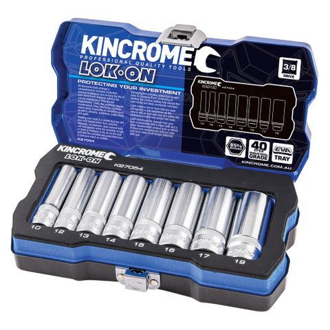 KINCROME LOKON SET 3/8 DEEP 8P METRIC