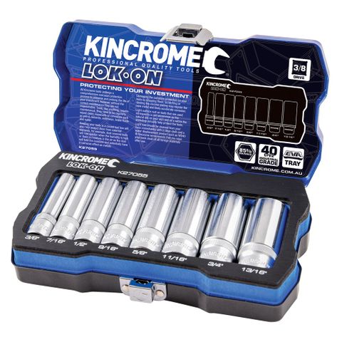 KINCROME LOKON SET 3/8 DEEP 8P IMP