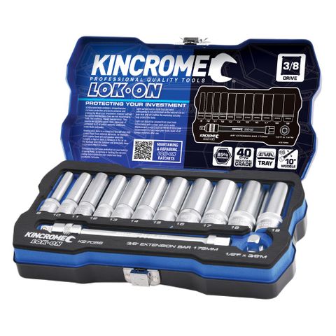 KINCROME LOKON 3/8DR SOCKET SET 13PCE