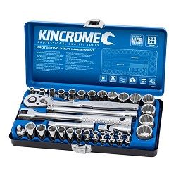 KINC SKT SET 33P 1/4 & 3/8 DR MET