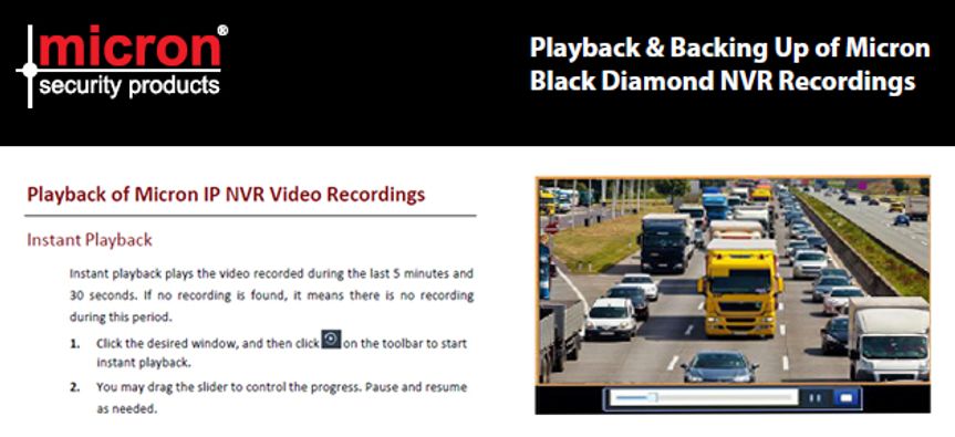 Playback and Backup of Micron NVR Recordings