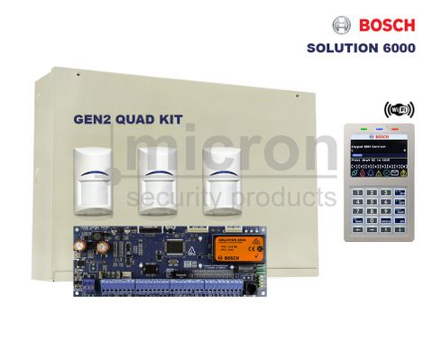 Bosch 6K + 1 x SCP737 PROX WIFI Graphic Keypad. 3 Bosch ISC-BPQ2-W12 Blue Line Gen 2  QUAD