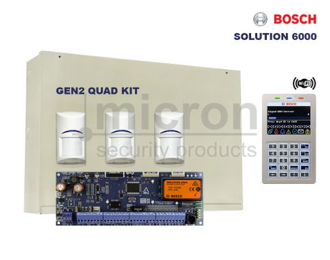 Bosch 6000 Dialler CC610P + 1 x SCP737 WIFI Prox Keypad+ 3 Bosch ISC-BPQ2-W12 Blue Line Gen 2  QUAD