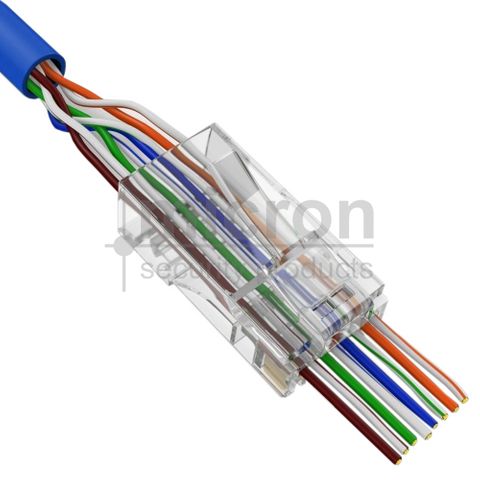 RJ45 EZ CAT6 Straight Through Plug 8Pin. 100 per Bag