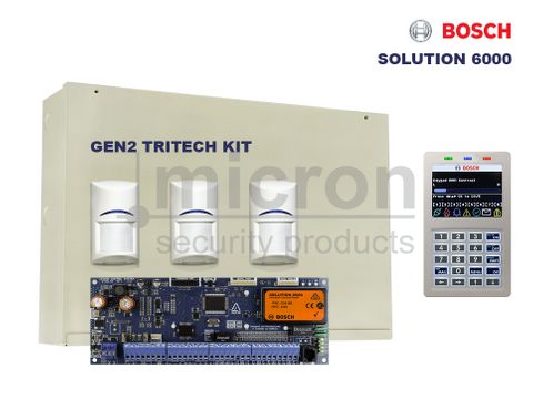 Bosch 6K + 1 x SCP736 SMART PROX Graphic Keypad + 3 x Bosch ISC-BDL2-WP12G Blue Line Gen 2 Tritech 45kg Pet Friendly