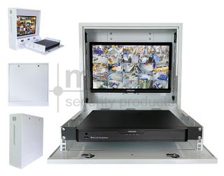 Vertical Lockable Wall Mount Cabinet For NVR and Upto 24" Monitor