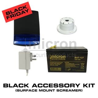 BLACK Micron Bell Box Accessory kit Inc Batt + P/Pack + Surface Screamer