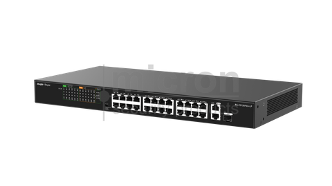 ES126FGS-LP Unmanaged POE Switch 24 x 100Mbps Ports. 2 x Gigabit RJ45 / SFP Uplink Ports