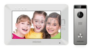 Micron Residential 4 Wire Intercom Kit 7" Touch Screen Supplied With 15VDC Plug Pack